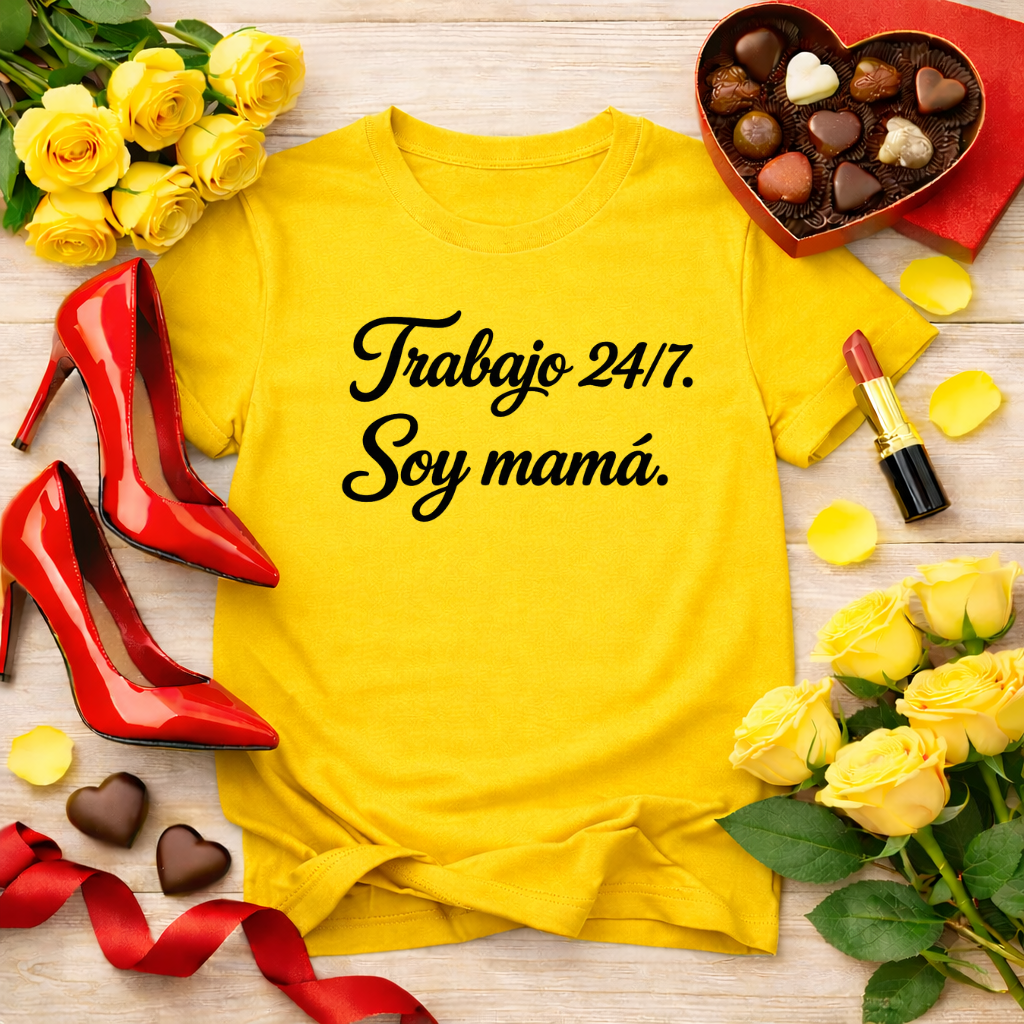 Trabajo 24/7. Soy mamá - jefa tee