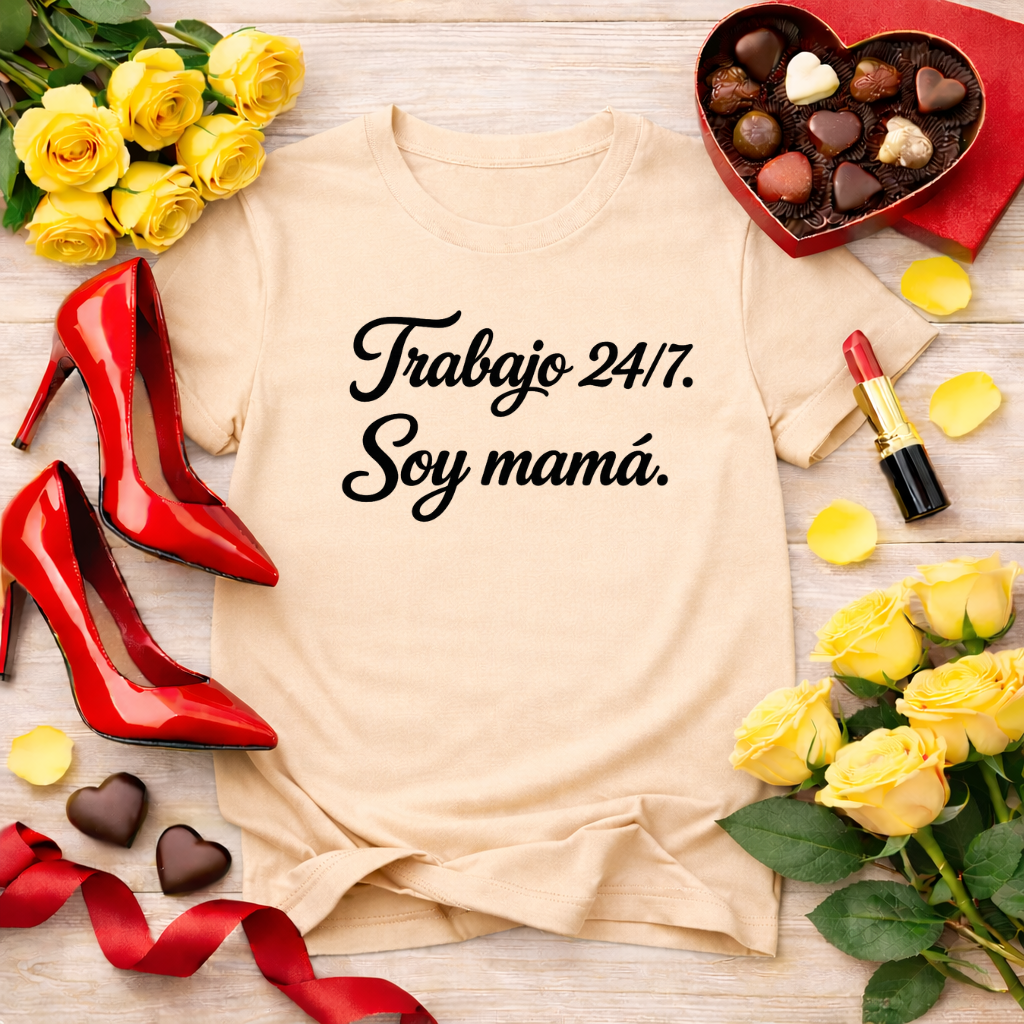 Trabajo 24/7. Soy mamá - jefa tee