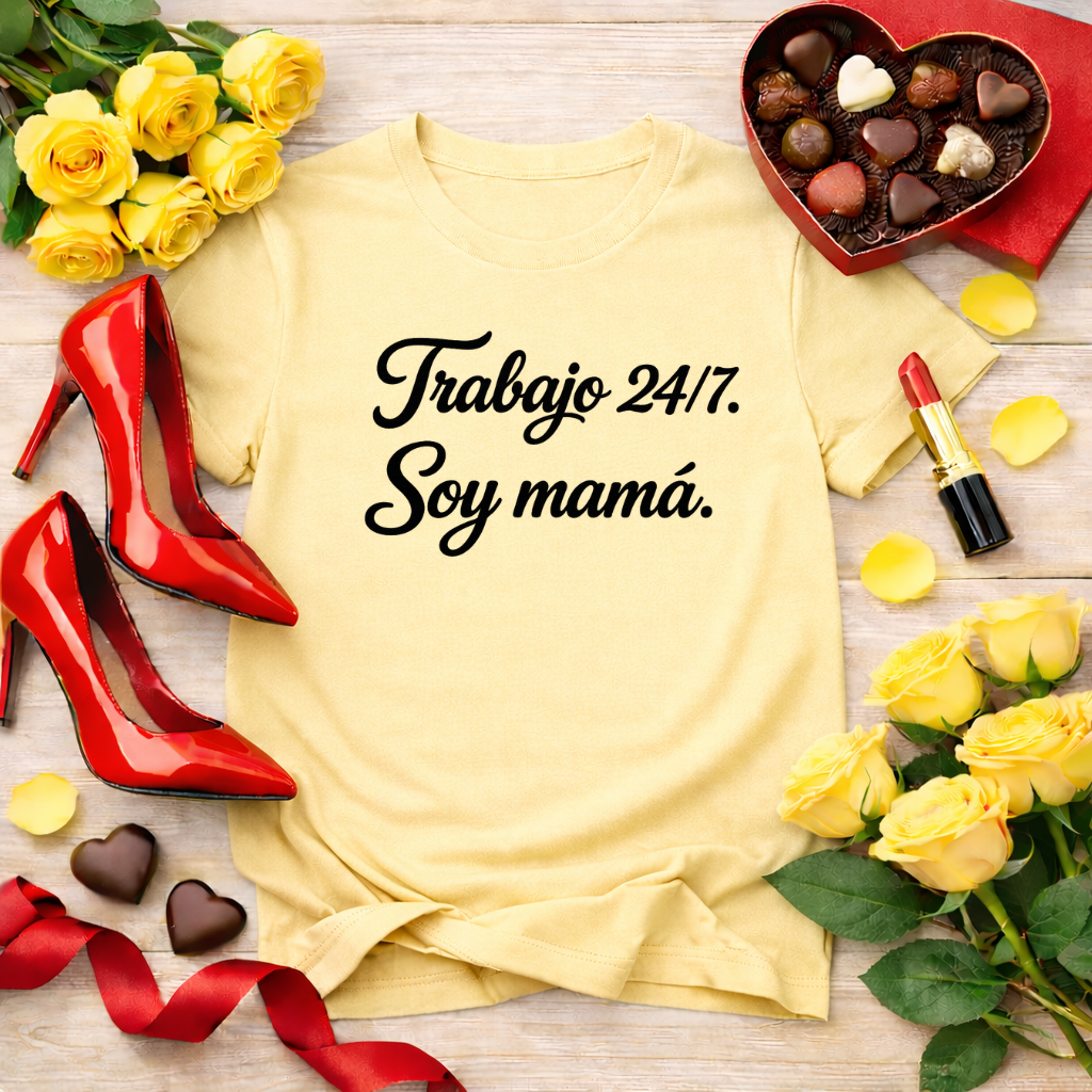 Trabajo 24/7. Soy mamá - jefa tee